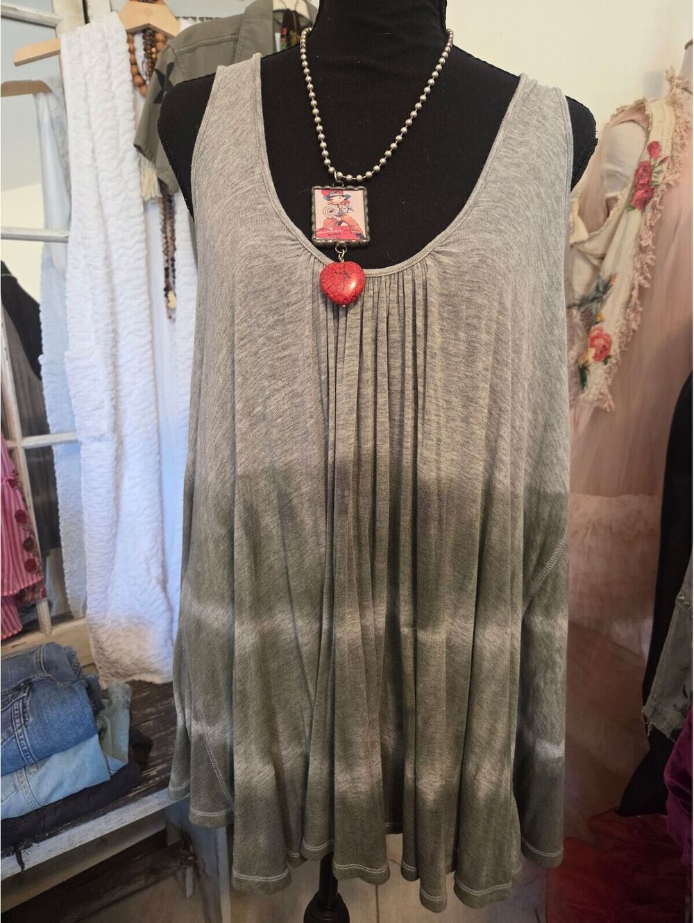 Free People We The Free Scoop Back Tie Dye Swing Tank Top XS